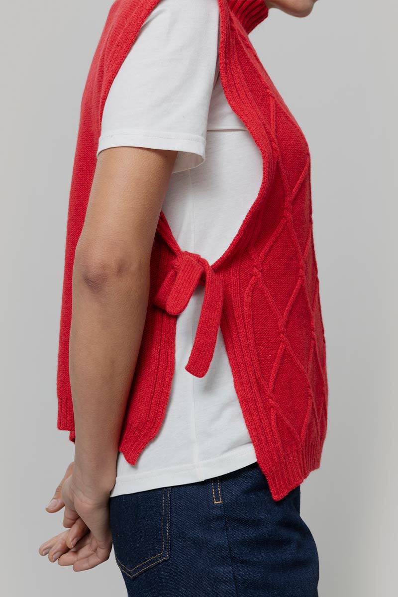 Gilet Donna Lana Rigenerata Collo Alto Delia - Rifò Lab Moda circolare made in Italy