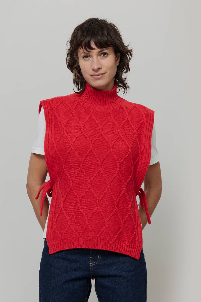 Gilet Donna Lana Rigenerata Collo Alto Delia - Rifò Lab Moda circolare made in Italy