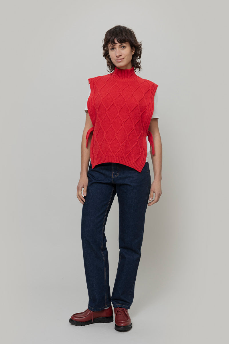 Gilet Donna Lana Rigenerata Collo Alto Delia - Rifò Lab Moda circolare made in Italy