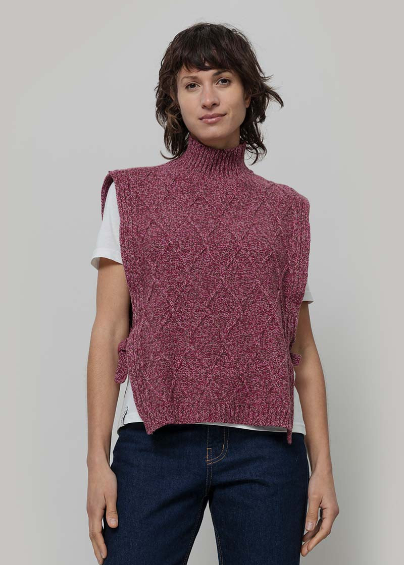 Gilet Donna Lana Rigenerata Collo Alto Delia - Rifò Lab Moda circolare made in Italy