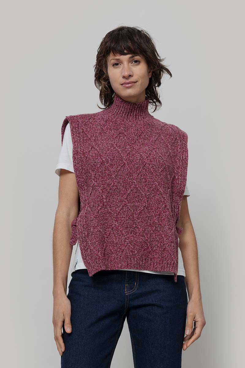 Gilet Donna Lana Rigenerata Collo Alto Delia - Rifò Lab Moda circolare made in Italy