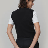 Gilet Donna Scollo V Lana Melania - Rifò Lab Moda circolare made in Italy
Nero Ardesia