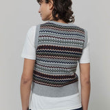 Damenstrickweste aus recycelter Wolle Simonetta 