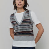 Damenstrickweste aus recycelter Wolle Simonetta 
