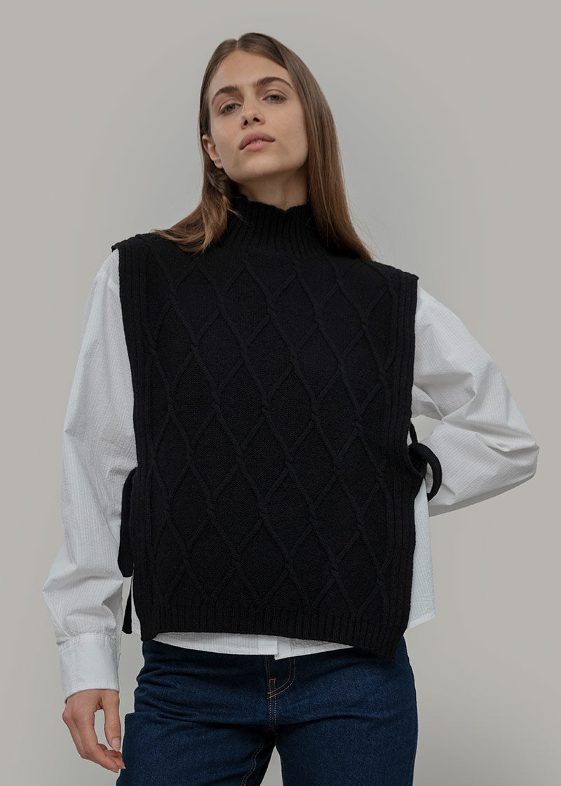 Pettorina Lana Rigenerata Gilet Lana Aperto Donna Delia - Rifò Lab Moda circolare made in Italy