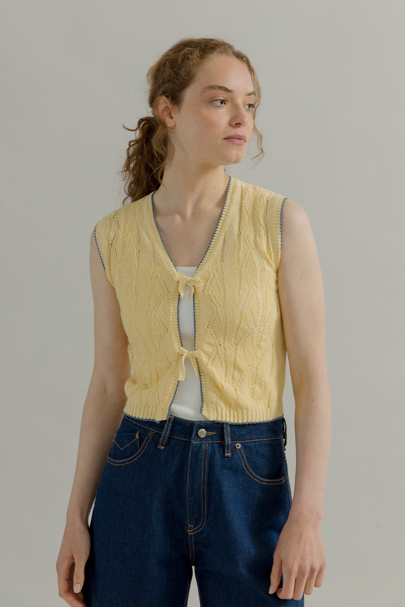 Gilet in Maglia Smanicato Donna Cotone Vania - Rifò