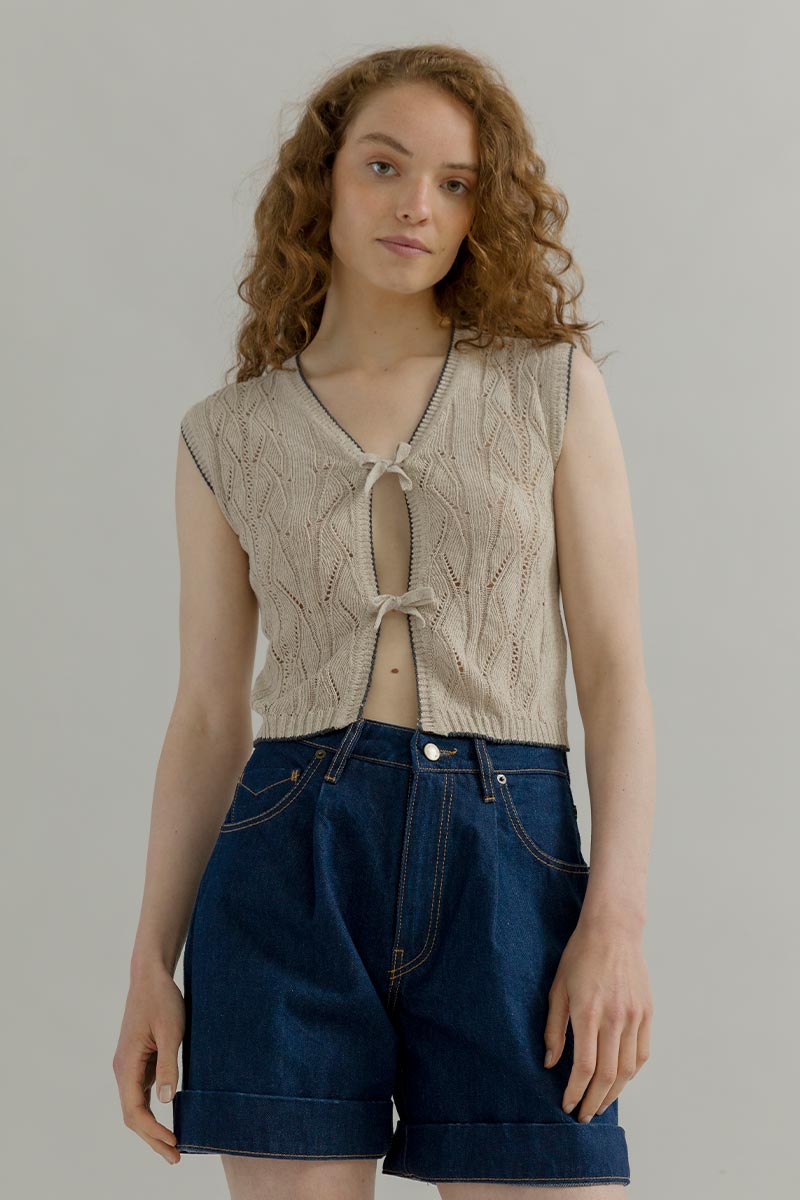 Gilet in Maglia Smanicato Donna Cotone Vania - Rifò