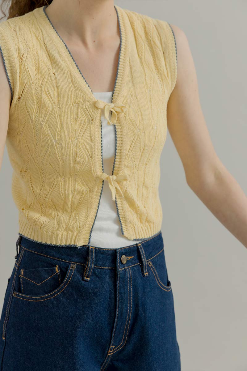 Gilet in Maglia Smanicato Donna Cotone Vania - Rifò