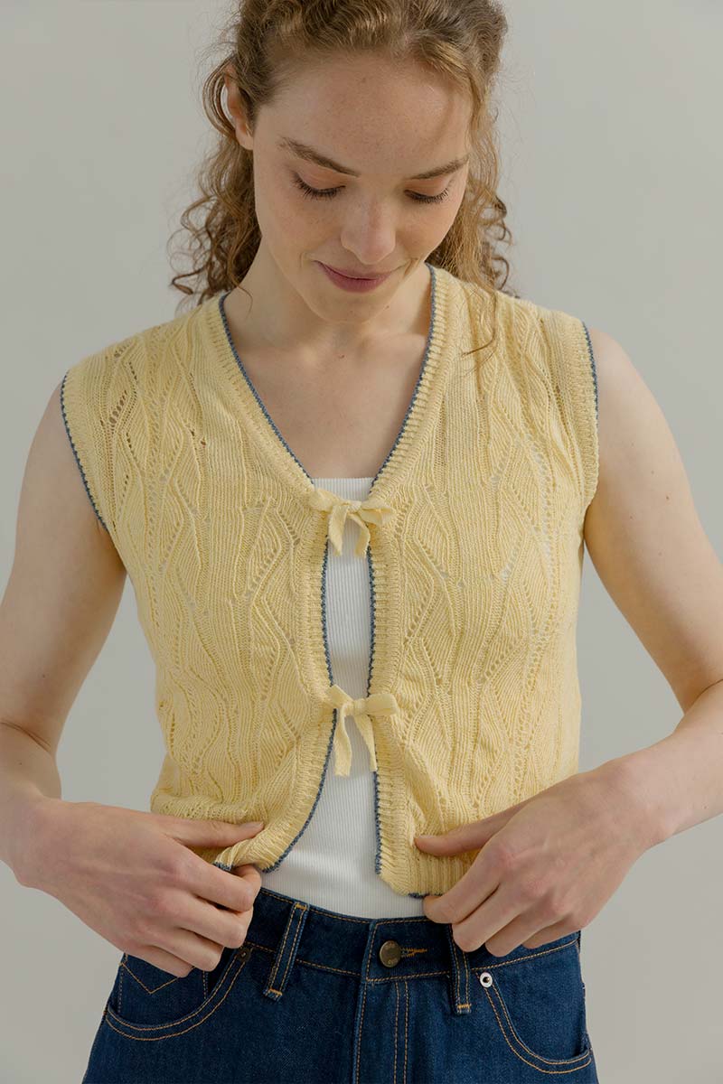 Gilet in Maglia Smanicato Donna Cotone Vania - Rifò