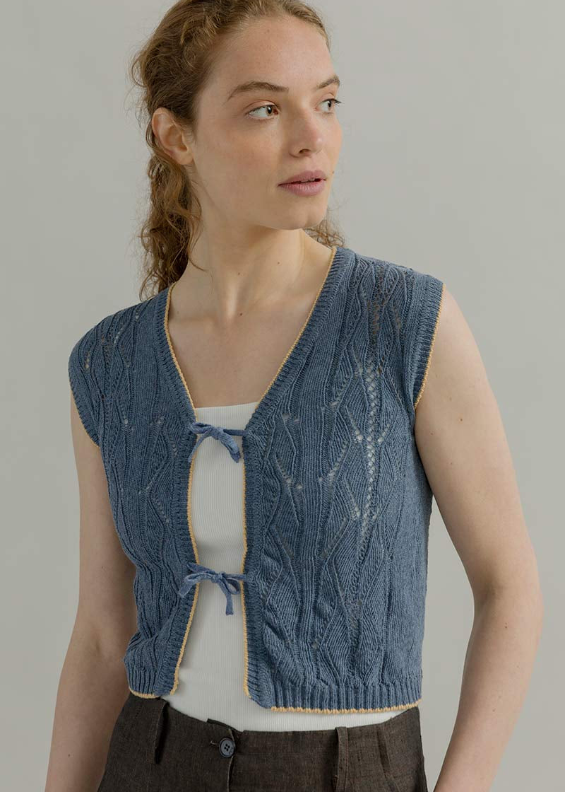 Gilet in Maglia Smanicato Donna Cotone Vania - Rifò