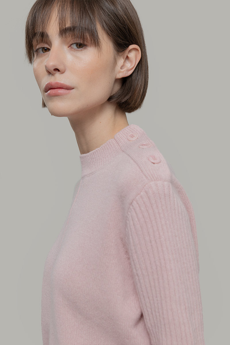 Maglia Collo Lupetto Donna Cashmere Rigenerato Barbara- Rifò Lab Moda circolare made in Italy 
