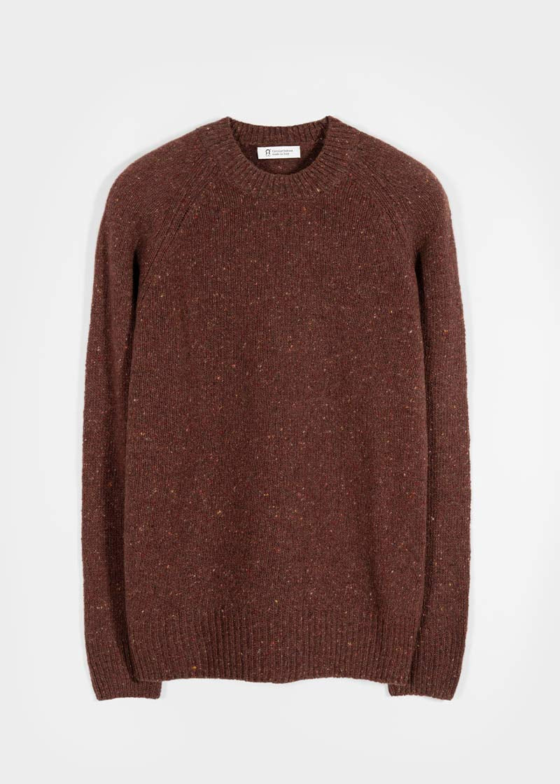 Maglia Girocollo Unisex Cashmere Rigenerato Alfredo Arancio Corten - Rifò Lab Moda circolare made in Italy
