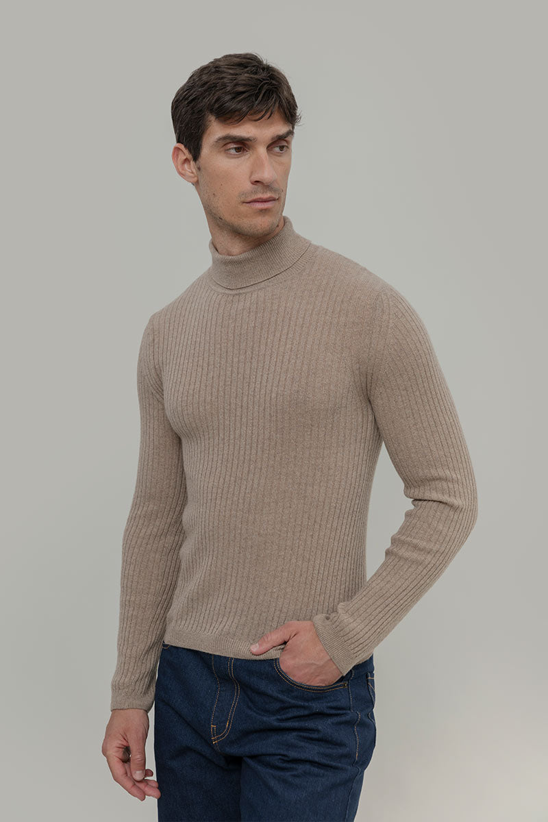 Maglione Collo Alto Cashmere Leggero Uomo - Rifò Lab Moda circolare made in Italy 