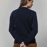 Maglia Donna Cashmere Rigenerato Edda Blu Mora - Rifò Lab Moda circolare made in Italy