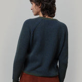 Maglione Cashmere Donna Cropped Emilia  - Rifò Lab Moda circolare made in Italy
Blu Verde
