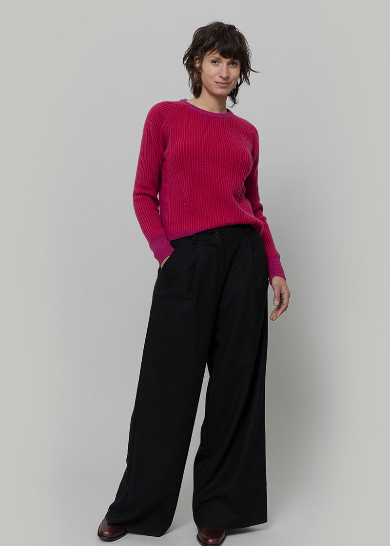 Maglione Cashmere Donna Cropped Emilia  - Rifò Lab Moda circolare made in Italy
Rosa-Rosso