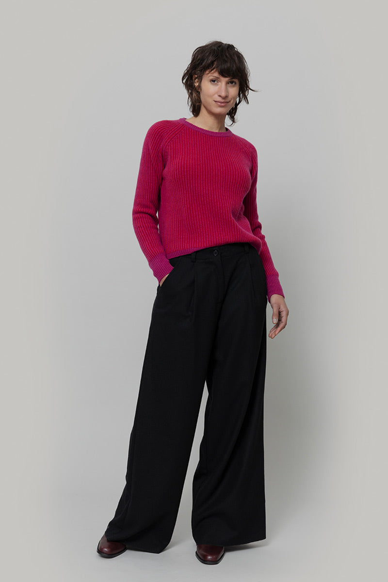 Maglione Cashmere Donna Cropped Emilia  - Rifò Lab Moda circolare made in Italy
Rosa-Rosso