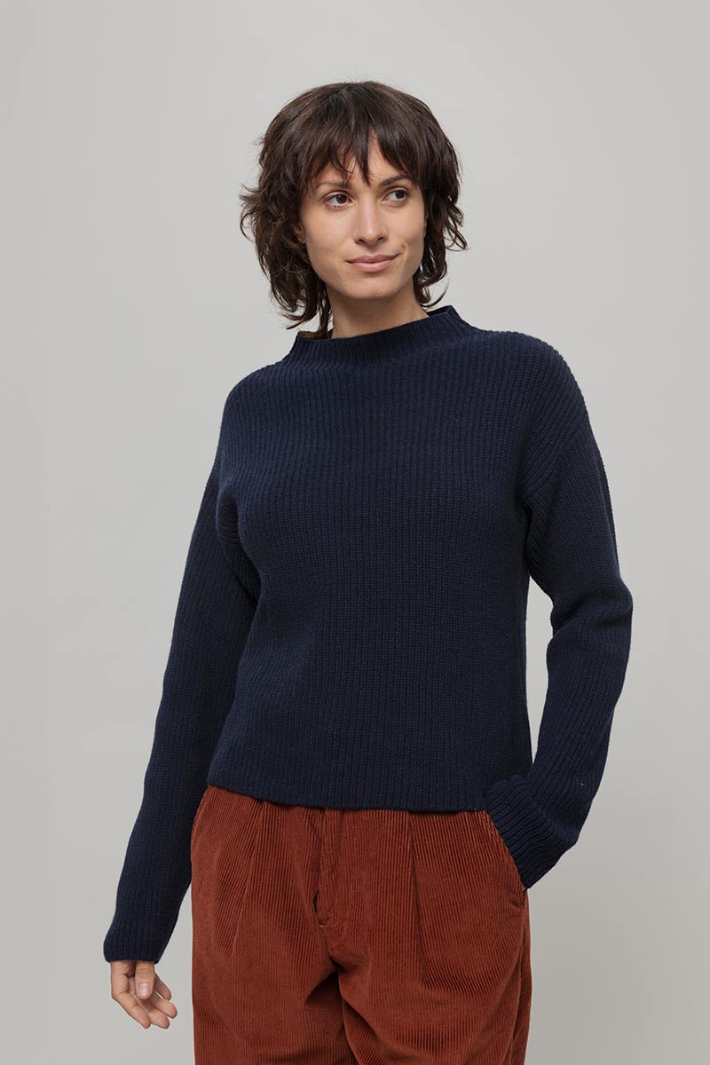 Maglia Donna Cashmere Rigenerato Melissa Blu - Rifò Lab Moda circolare made in Italy