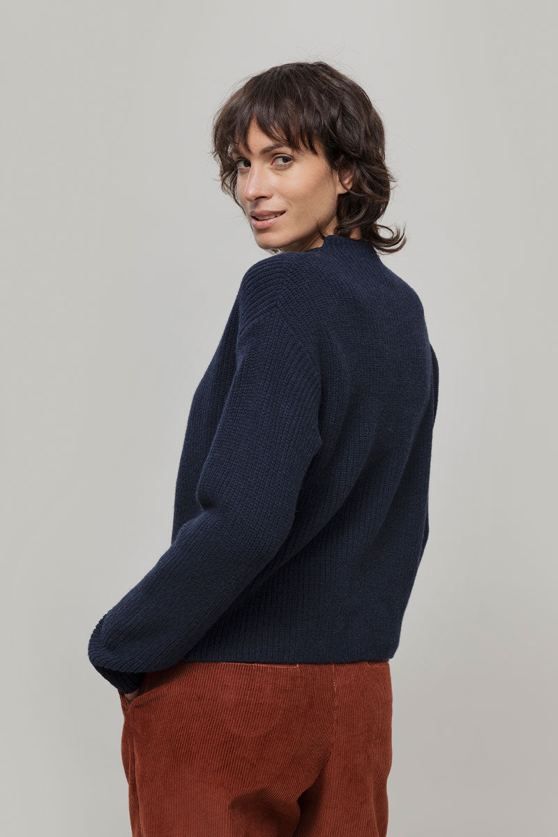 Maglia Donna Cashmere Rigenerato Melissa Blu - Rifò Lab Moda circolare made in Italy
