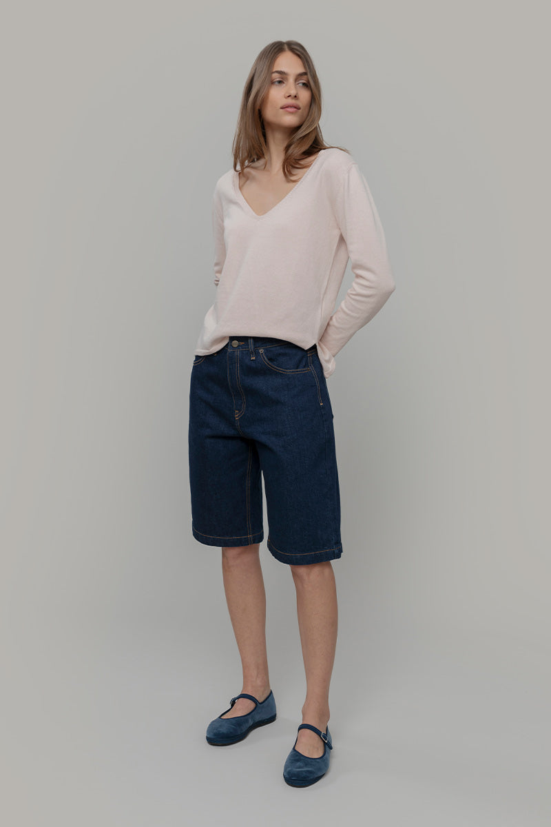 Maglia Scollo a V Donna Cotone Rigenerato Aura
