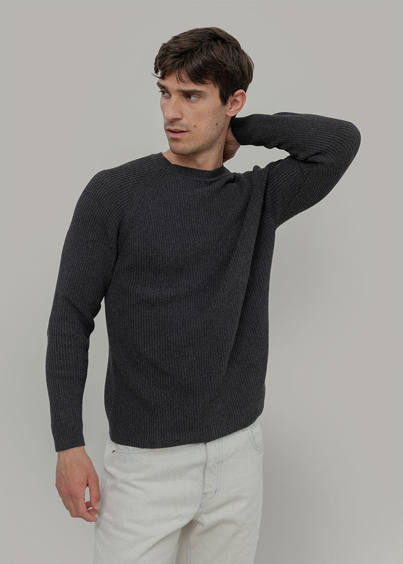 Maglia cotone uomo - Maglioncino di cotone uomo - Moda Circolare made in Itay Rifò