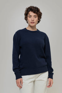 Maglia Donna Cashmere Rigenerato Edda Blu Mora - Rifò Lab Moda circolare made in Italy