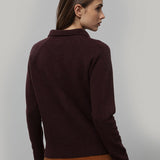 Maglione Polo Donna Lana con Bottoni Demetra - Rifò Lab Moda circolare made in Italy
