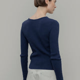 Maglia Seta Donna Nausicaa - Maglia scollo a barca con fiocco donna seta rigenerata - Rifò moda circolare made in Italy