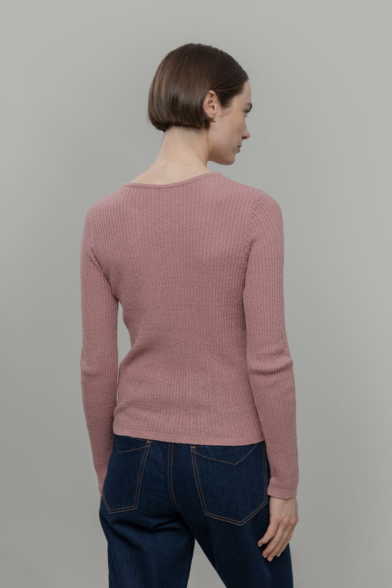 Maglia Seta Donna Nausicaa - Maglia scollo a barca con fiocco donna seta rigenerata - Rifò moda circolare made in Italy