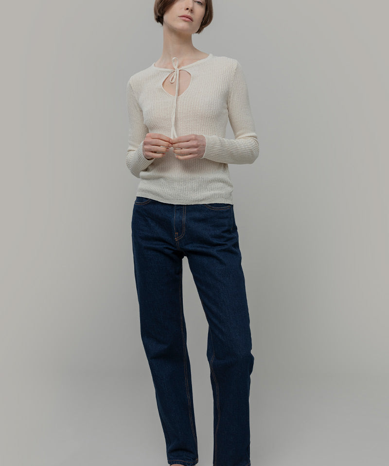Maglia Seta Donna Nausicaa - Maglia scollo a barca con fiocco donna seta rigenerata - Rifò moda circolare made in Italy