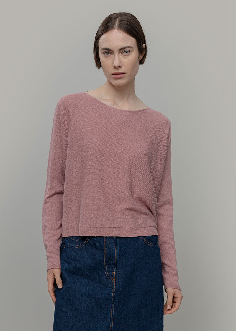 Maglia Seta Donna Daya - Maglia scollo a barca donna seta rigenerata - Rifò moda circolare made in Italy