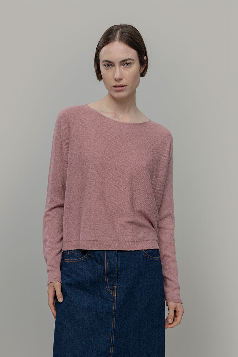 Maglia Seta Donna Daya - Maglia scollo a barca donna seta rigenerata - Rifò moda circolare made in Italy
