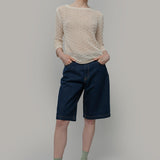 Maglia Traforata Donna Maglia Cotone Crochet Carmen - Rifò Lab Moda circolare made in Italy