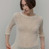 Maglia Traforata Donna Maglia Cotone Crochet Carmen - Rifò Lab Moda circolare made in Italy