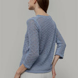 Maglia Traforata Donna Maglia Cotone Crochet Carmen - Rifò Lab Moda circolare made in Italy