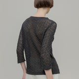 Maglia Traforata Donna Maglia Cotone Crochet Carmen - Rifò Lab Moda circolare made in Italy