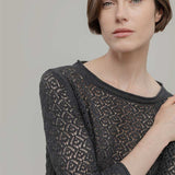 Maglia Traforata Donna Maglia Cotone Crochet Carmen - Rifò Lab Moda circolare made in Italy