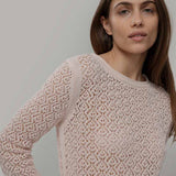Maglia Traforata Donna Maglia Cotone Crochet Carmen - Rifò Lab Moda circolare made in Italy