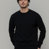 Nero Ardesia | Maglione uomo paricollo cashmere rigenerato