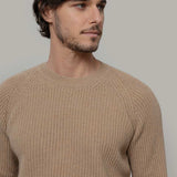 Maglione Uomo Cashmere Rigenerato a Coste Sante- Rifò Lab Moda circolare made in Italy 

