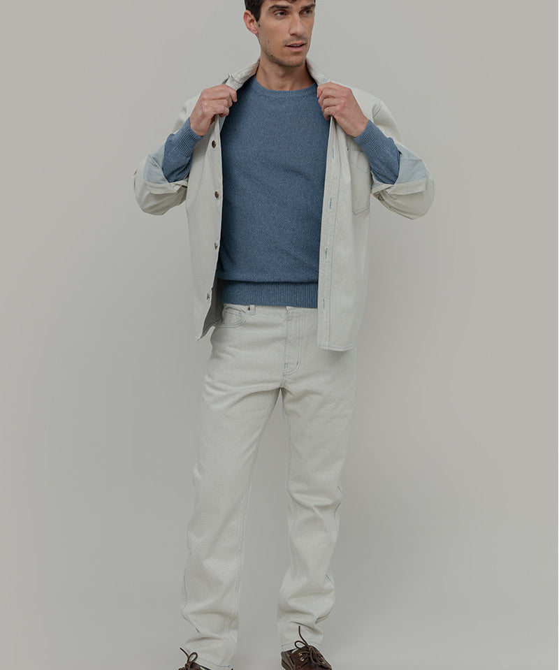 Blu Atlantico | Maglioncino leggero cotone jeans rigenerato