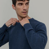 Blu Baltico | Maglioncino leggero cotone jeans rigenerato