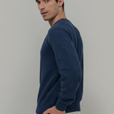 Blu Baltico | Maglioncino leggero cotone jeans rigenerato