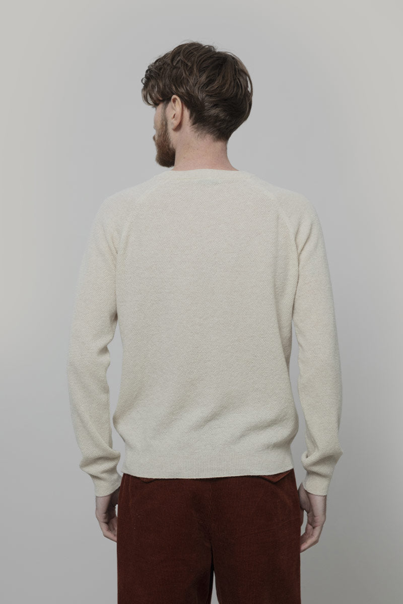 Maglioncino Uomo Lana Extrafine Maglia Girocollo Massimo - Rifò Lab Moda circolare made in Italy
Beige Papiro