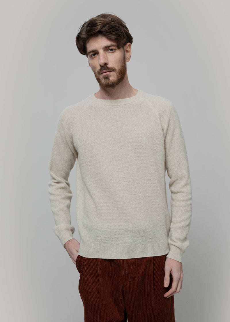 Maglioncino Uomo Lana Extrafine Maglia Girocollo Massimo - Rifò Lab Moda circolare made in Italy
Beige Papiro
