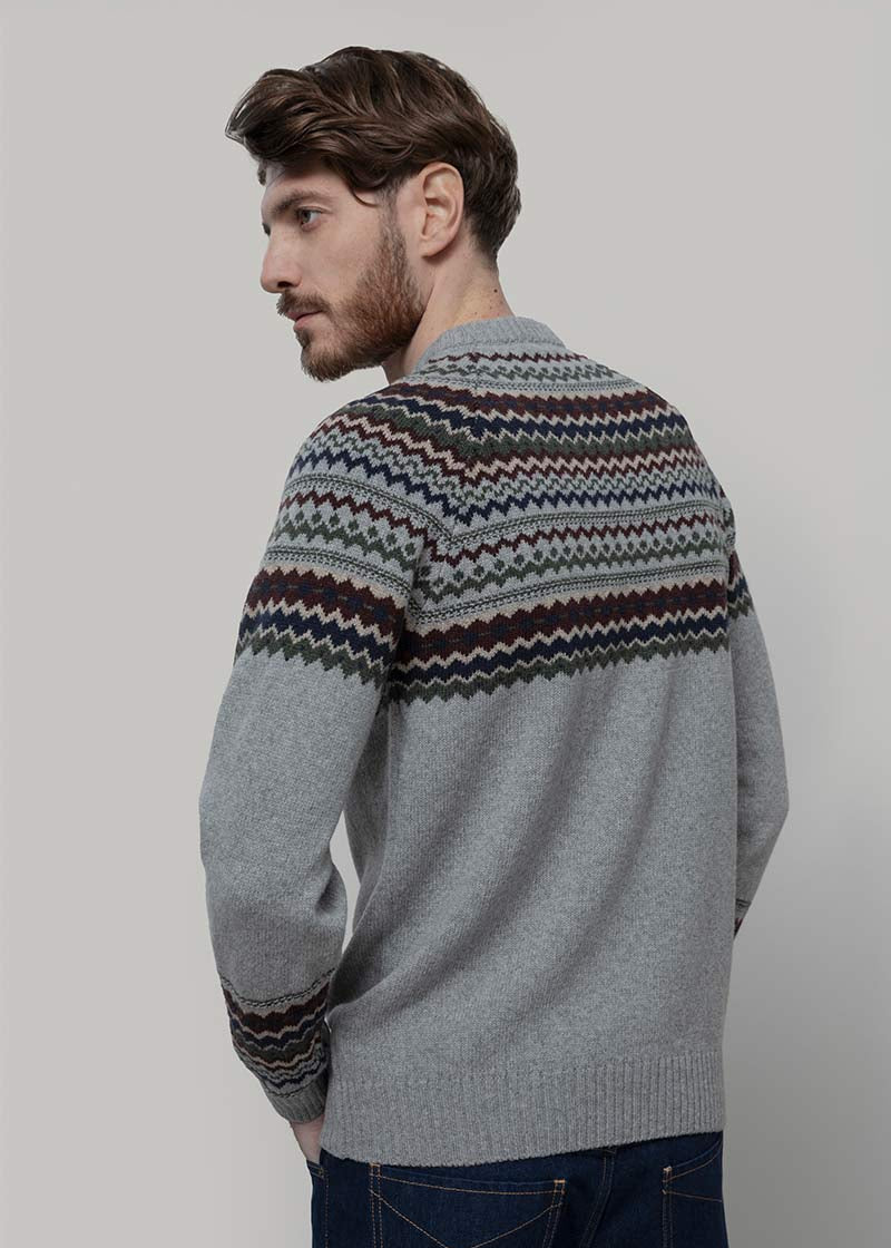 Maglione Uomo Lana Riciclata Stile Norvegese Fantasia Jacquard Armando  - Rifò Lab Moda circolare made in Italy