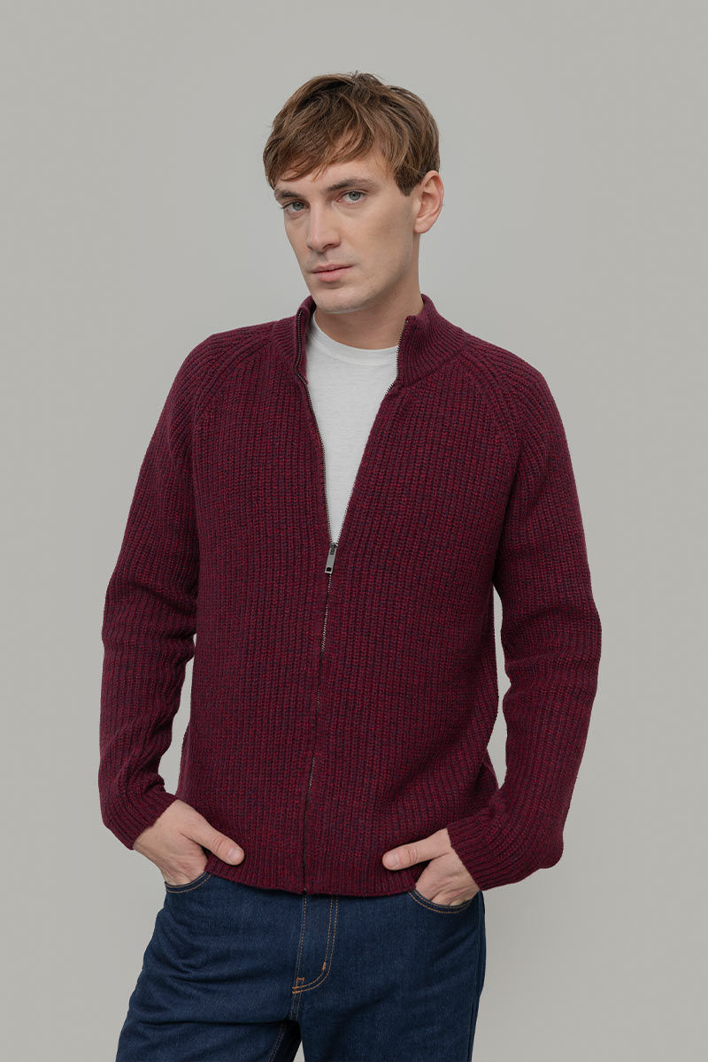 Cardigan con Zip Uomo Lana Rigenerata Vito - Rifò Lab Moda circolare made in Italy