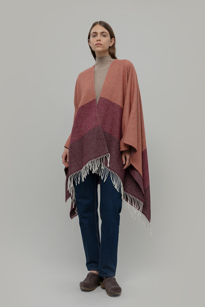 Mantella Poncho Donna Cotone Rigenerato Mila - Rifò Lab Moda circolare made in Italy 