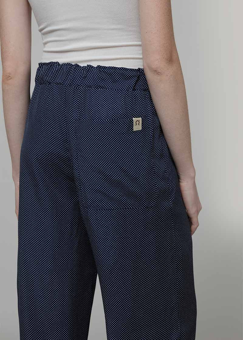 Pantaloni Larghi Donna Viscosa Blu Diana - Inghirami x Rifò

