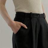 Pantaloni Palazzo Larghi Donna in Lana Neri Emanuela - Rifò Lab Moda circolare made in Italy